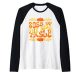 Boss of the Kids Table Funny Dad Thanksgiving Family Apparel Raglan Baseball Tee