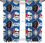 Official Star Wars Awaken 66" x 54" Unlined Pencil Pleat Character Curtains Blue