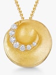 Jools by Jenny Brown Cubic Zirconia Satin Swirl Pendant Necklace, Gold