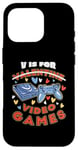 Coque pour iPhone 16 Pro V est pour les jeux vidéo, la Saint-Valentin, Funny Gamer, pour hommes et garçons