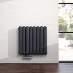 Heilmetz - radiateur mural radiateur tubulaire horizontal double raccordement latéral chauffage 55x58cm 764W anthracite