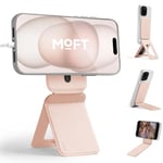 MOFT Tripod for iPhone 16/15/14/13/12 Series, Snap Invisible Phone Tripod Stand with 3 Modes for Self-vlogging, Browsing, Macro Photography, Video Call, Portable Lightweight Phone Stand, Peach Pink