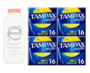 MM Tampax Compak Tampons Regular 16 x 4 Packs (64 Total) | Compact, Discreet ...