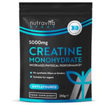 Creatine Monohydrate Powder 5000mg - Micronised for Easy Mixing - For Recovery and Performance - Men and Women Exercise Supplement - 50 Servings - Unflavoured 250g Powder - Made in The UK by Nutravita