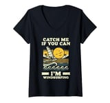 Womens Catch Me If You Can I'm Windsurfing V-Neck T-Shirt