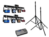 Set 2x LED KLS Laser Bar PRO + Easy Show + 2x M-4 Speaker-System Stand