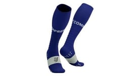 Chaussettes de compression compressport full socks run bleu