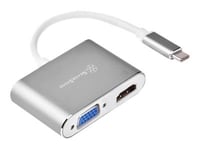 Silverstone Ep16 - Ekstern Videoadapter - Vl100/It6562fn - Usb-C 3.1 - Hdmi, Vga - Koksgrå