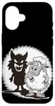 iPhone 16 Unique Comic Sheep and Wolf Shadow for a Sheep Lover Case