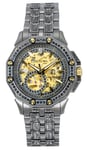 Bulova Octava Crystal Accents Stainless Steel Skeleton Dial 98A293 Mens Watch