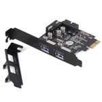 Adaptateur PCIE vers 2 ports USB 3.0 PCI-e interne 20 broches, PCI Express 5.0Gbps, 19 broches FL1100, prise en charge de windows 10, MAC OS Nipseyteko