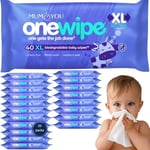 Mum & You Onewipe Baby Wipes Multipack, 100% Biodegradable Wet Wipes (20 Packs), 99.4% Water Wipes for Sensitive Newborn Skin, 30% XL Wet Wipes Adults,Water Wipes baby,Wet Tissue,Eco-Friendly wet wipe