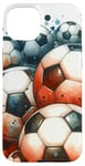 iPhone 15 Plus Funny Cool Soccer Balls Pattern Football Soccer Design Case