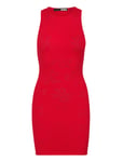 ROTATE Birger Christensen Pointelle Knit Tank Dress Röd