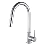 Robinet mitigeur de cuisine amovible de couleur chrome brillant. Douche amovible avec 2 positions. Très pratique pour nettoyer l'évier de la cuisine. Ouverture à froid. Fabriqué en laiton.