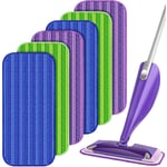 Lifcausal - Lot de 6 tampons de nettoyage réutilisables compatibles avec le balai à jet humide Swiffer - Recharges de tampons humides lavables en