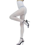 GOCBOBO Collants Brillants a L'Huile Pour Femme Collants Résistant Sexy Semi-Transparent à Taille Haute Collant Femme Plus Taille Blanc