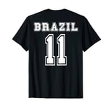 Brazil number 11 print on the back sport number T-Shirt