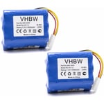 2x Batteries compatible avec Neato xv Essential, Signature Pro, XV-11, XV-12, XV-15, XV-21, XV-25, XV-14 aspirateur (3000mAh, 7,2V, NiMH) - Vhbw