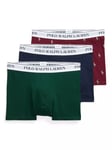 Polo Ralph Lauren Stretch Cotton Trunks, Pack of 3, Red/Navy/Green