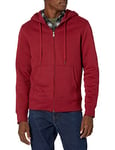 Amazon Essentials Sweat à Capuche en Polaire avec Fermeture Éclair intégrale (Grandes Tailles Disponibles) Homme, Rouge, XL