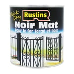 Rustins 2.5l Peinture noire mate pour bois et métaux à base d'eau et à séchage rapide, l'extérieur et l'intérieur