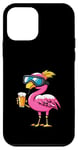 Coque pour iPhone 12 mini Flamant rose amusant avec bière | BD Apres Ski