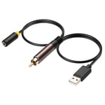 Câble audio coaxial numérique S/PDIF vers analogique AUX 3,5 mm,câble de conversion coaxial RCA S/PDIF vers femelle 3,5 mm avec câble d'alimentation USB