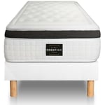 Prestige Literie - Ensemble matelas sommier Privilège 80 x 190 cm - Couleur : Blanc