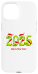 iPhone 15 2025 green snake with Christmas hat - Chinese new year 2025 Case