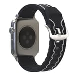 Apple Watch Series 4 40mm EKG-kuvioinen silikoninen kellonauha - Musta / Valkoinen