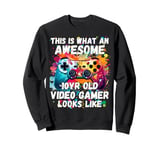 Gaming Vintage 10th Birthday 10 Ten Year Old Boy Girl Gamer Sweatshirt