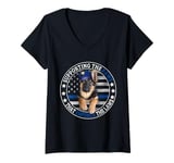 Womens Supporting The Paws That Enforce The Laws, Cute Becgie V-Neck T-Shirt