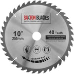 Saxton TCT25540T Lame de scie circulaire à bois 255 mm x 30 mm alésage x 40 dents pour Bosch Makita Dewalt.[G73]