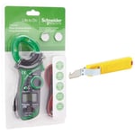 Schneider Electric IMT23214 Pince de Mesure ampèremétrique Pinza amperimetrica digital & JOKARI 10282 Couteau à dégainer, Jaune Multicolore