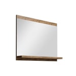 Vente-unique.com Miroir de salle de bain rectangulaire avec tablette de rangement - Coloris naturel foncé - 60 x 50 cm - CLAUDIA II
