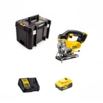 DCS331 P1 Scie Sauteuse + 1 x 5 Ah Batterie DCB184 + chargeur DCB115 et tstak vi - Dewalt