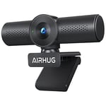 AIRHUG 2K Webcam with Noise Canceling Microphones, USB Web Cam for Computer and Laptop Plug & Play, Web Camera with Privacy Cover, 71°Wide-Angle,for Streaming and Conferencing