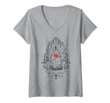 Disney Beauty And The Beast Red Rose T-Shirt avec Col en V