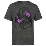 Magic The Gathering Nicol Bolas Line Art Men's T-Shirt - Acid Wash - L