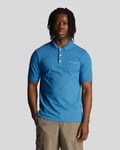 Lyle & Scott Mens Embroidered Polo Shirt in Blue material_cotton - Size 2XL