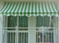 Markise/Auvent pour Balcon Vert-Blanc largee 300 cm