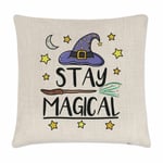 Stay Magical Cushion Cover Pillow Funny Joke Magical Spell Witch Wizard