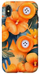 Coque pour iPhone X/XS Motif de boutons de couture tropicaux orange aquarelle