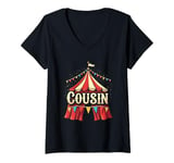 Womens COUSIN Circus Tent Family V-Neck T-Shirt