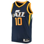 BFDEZ Mike – Bleu marine – Conley Broderie Utah Sweat Jazz Top Maillot de basketball sans manches # 10 Mike Swingman Icon Edition – XL