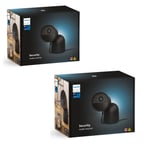 Philips Hue - 2x Secure Kamera Kablet med Bordstativ EU - Sort - Bundle