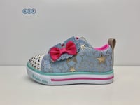 Skechers Girls Toddler Twinkle Toes Stars So Bright Light Up Shoes Size 4 EUR 21