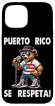 Coque pour iPhone 15 Porto Rico Se Respeta Boricua Bear Microphone Protest