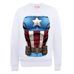 Sweat Homme Marvel Avengers Assemble - Torse Captain America - Blanc - L - Blanc